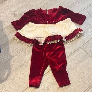 Velvet Red and Cream Kids Costume